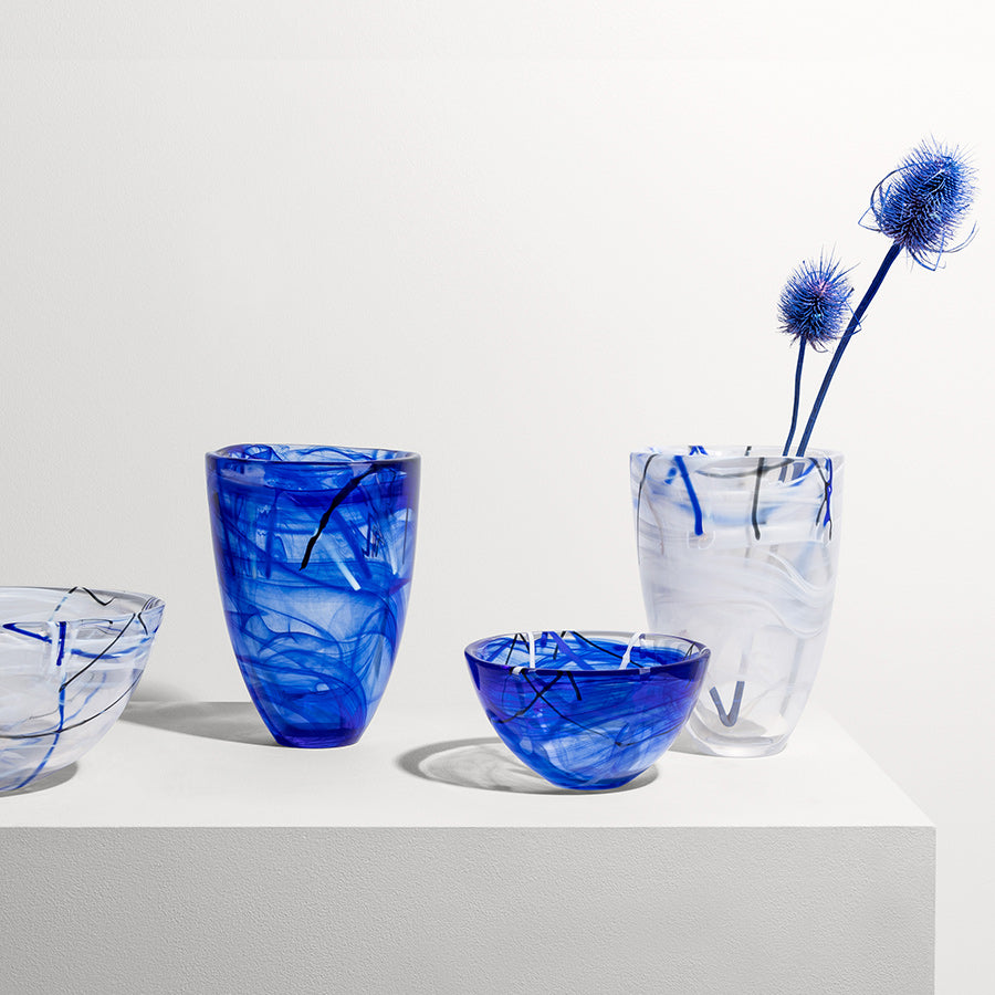 Contrast Blue Vase Kosta Boda
