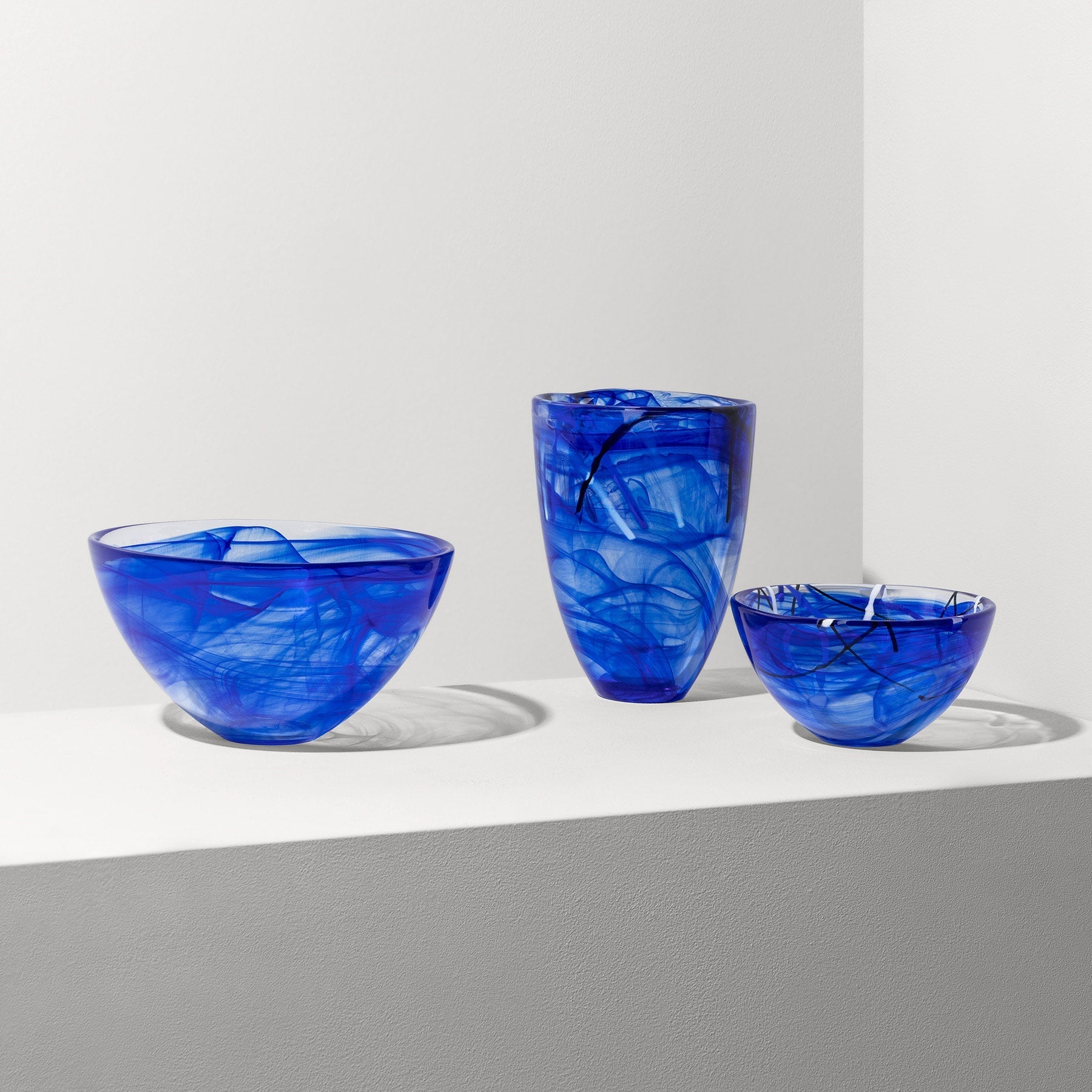 Contrast Blue Vase Kosta Boda