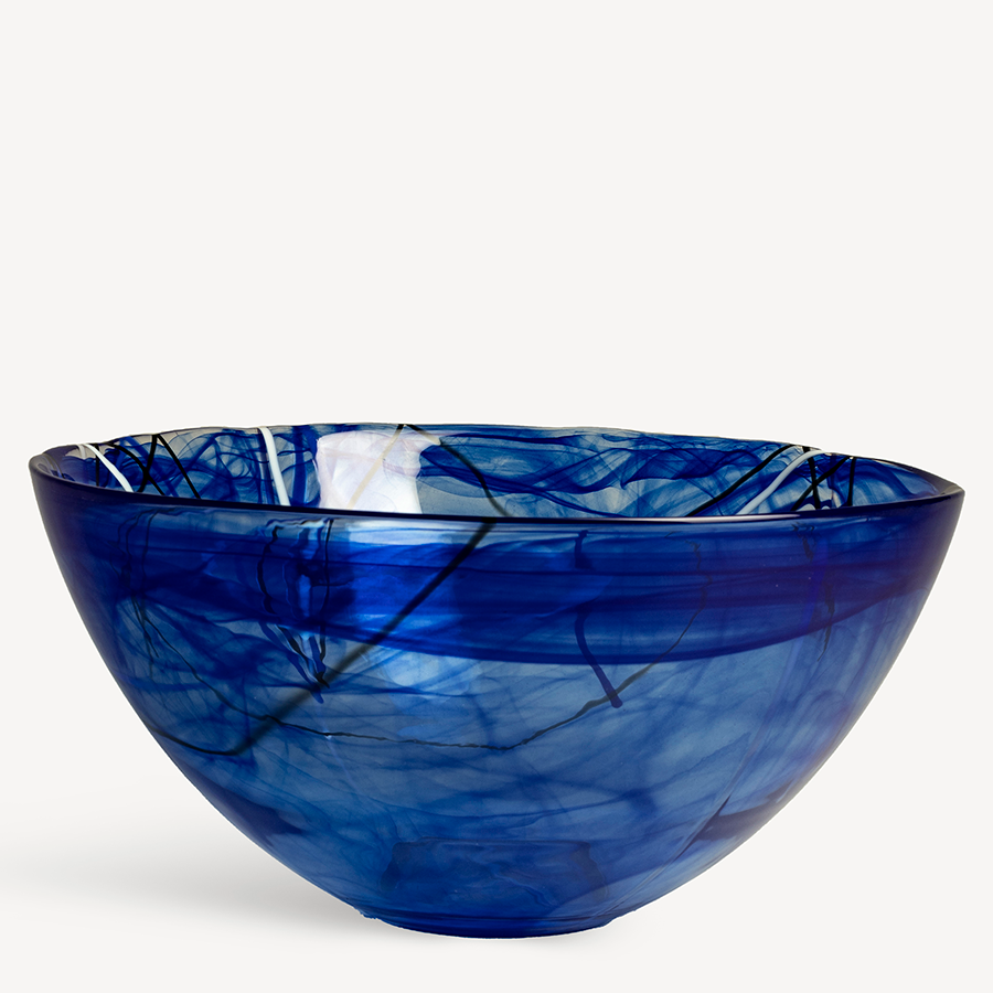 Contrast Blue Bowl Large Kosta Boda