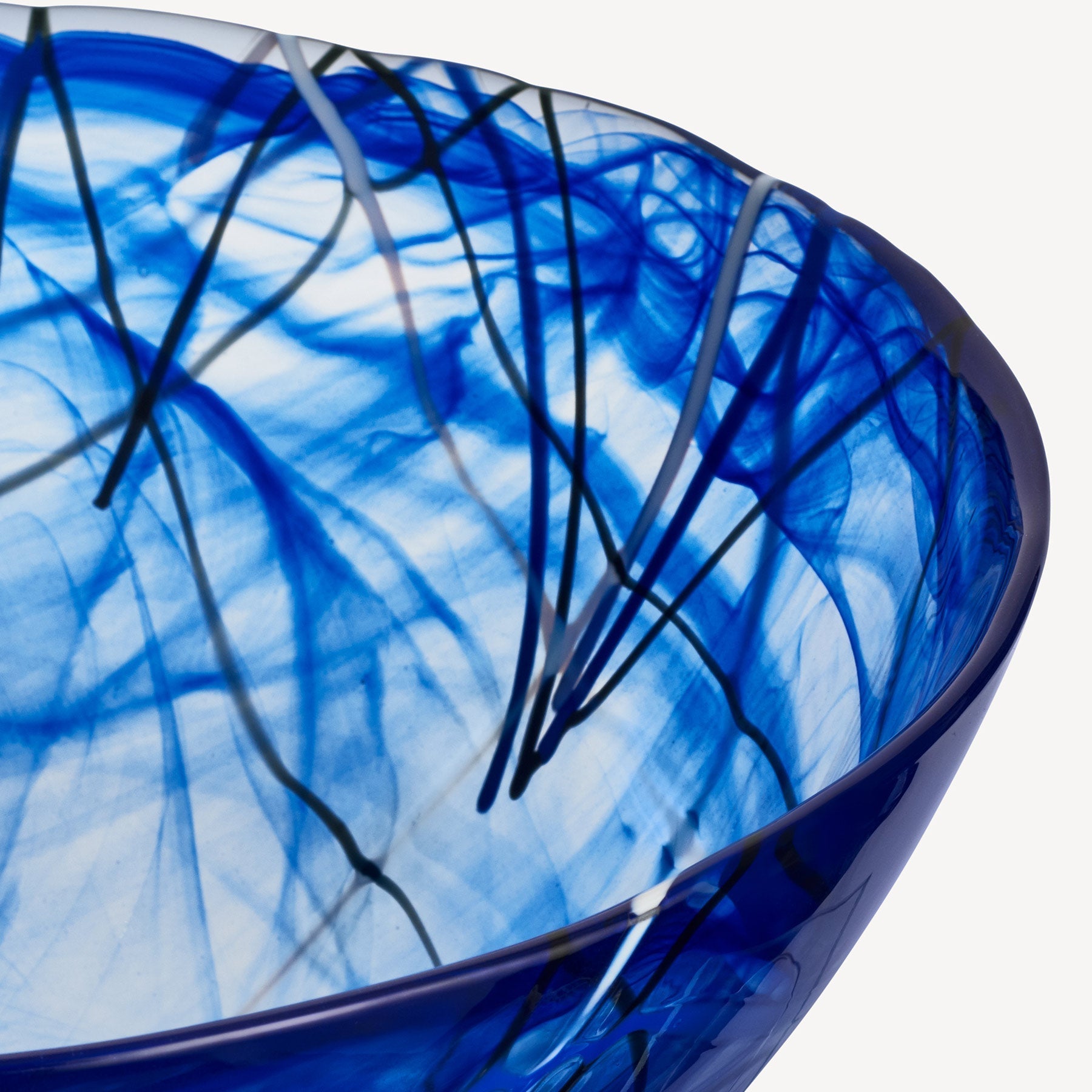 Contrast Blue Bowl Large Kosta Boda