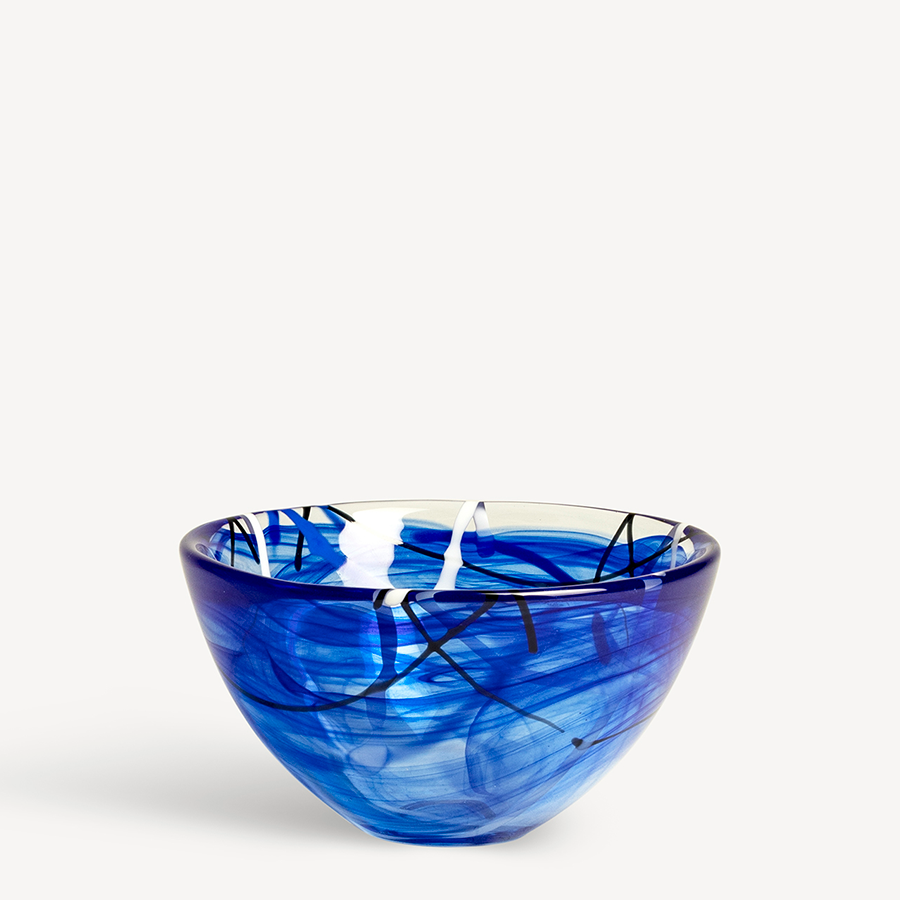 Contrast Blue Bowl Small Kosta Boda