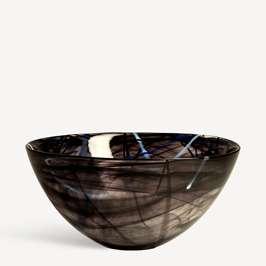 Contrast Black Bowl Medium Kosta Boda