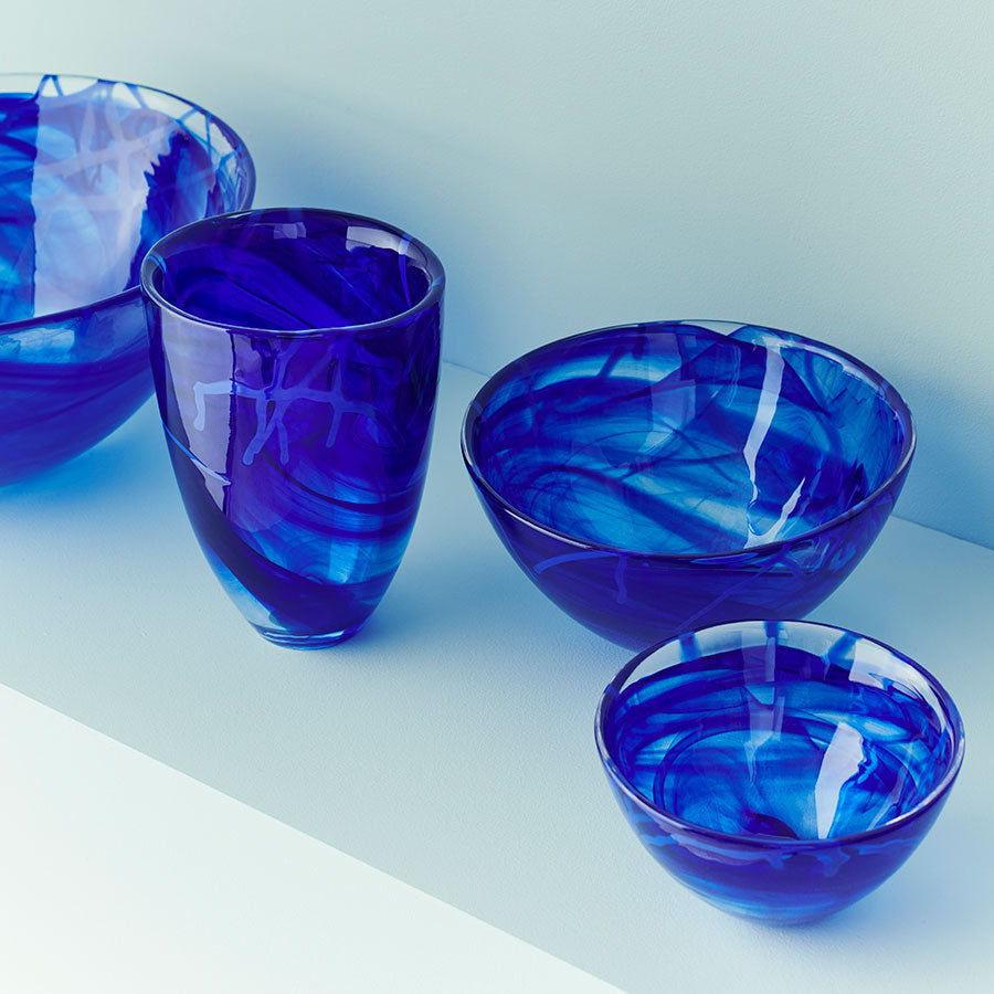 Contrast Bowl Blue/Blue Large Kosta Boda