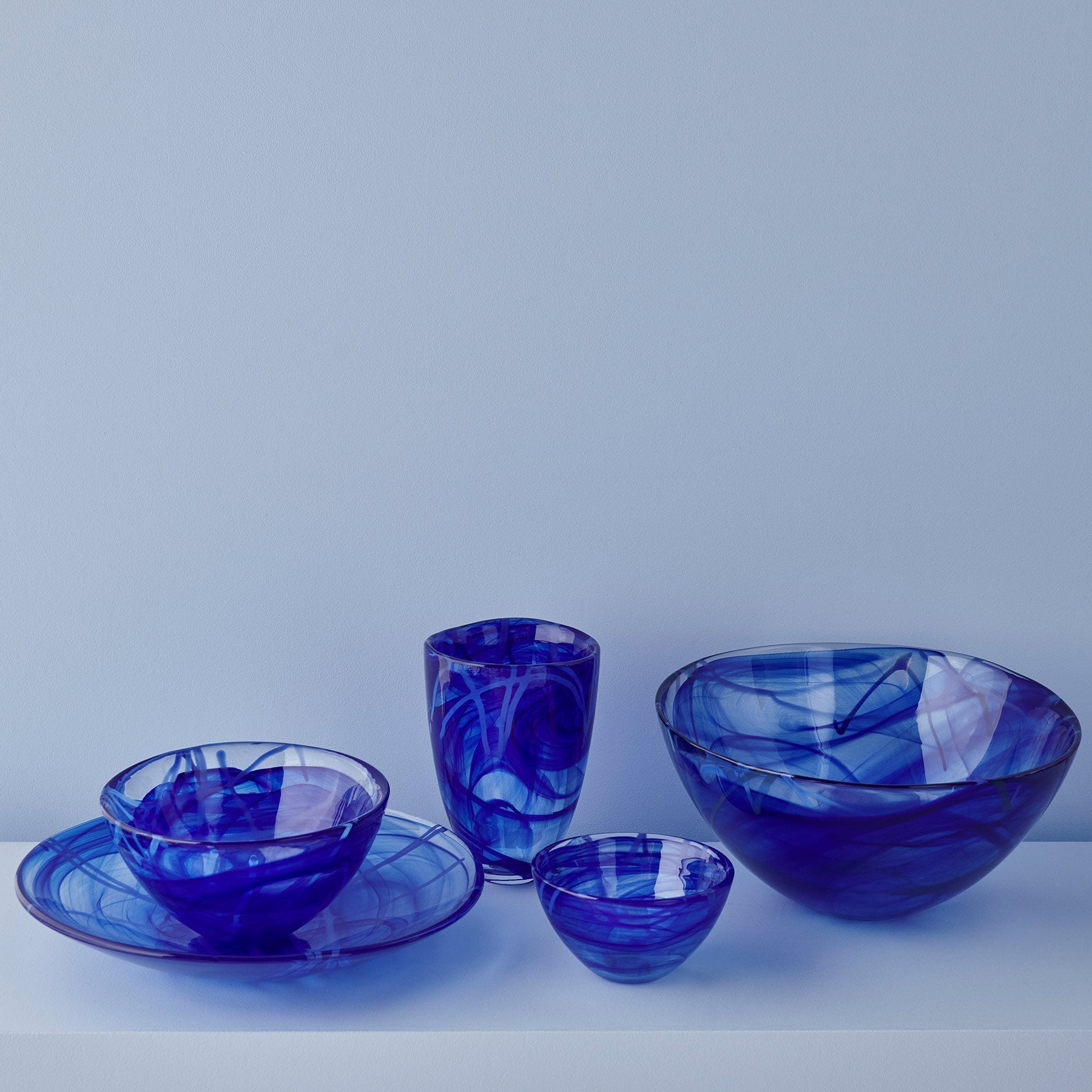 Contrast Bowl Blue/Blue Large Kosta Boda