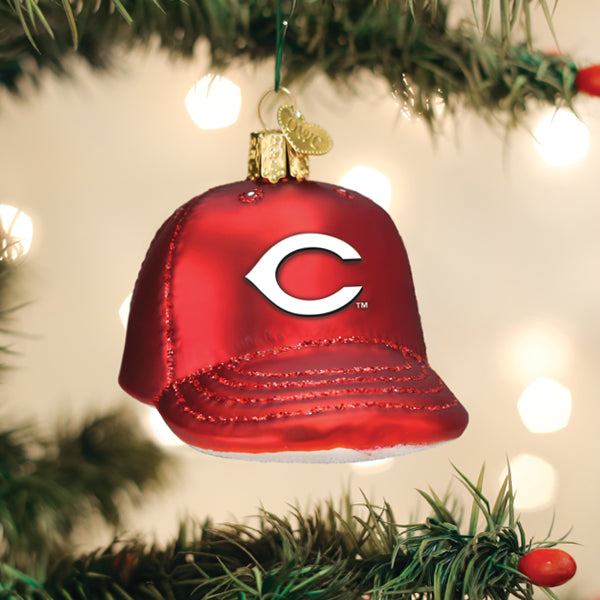 Reds Baseball Cap Ornament Old World Christmas
