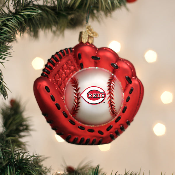 Reds Baseball Mitt Ornament Old World Christmas
