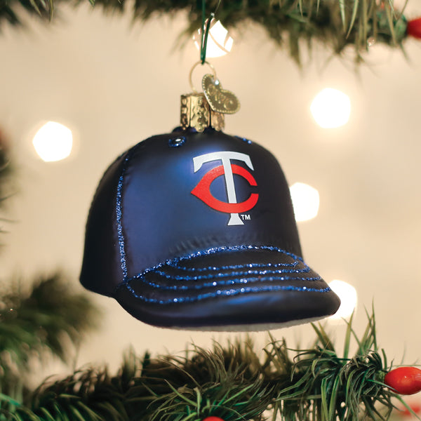 Twins Baseball Cap Ornament Old World Christmas