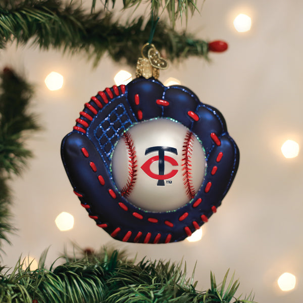 Twins Baseball Mitt Ornament Old World Christmas