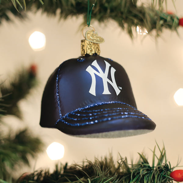 Yankees Baseball Cap Ornament Old World Christmas