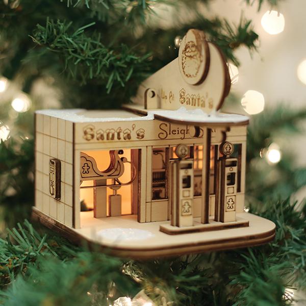 Santa's Sleigh Station Ornament Old World Christmas