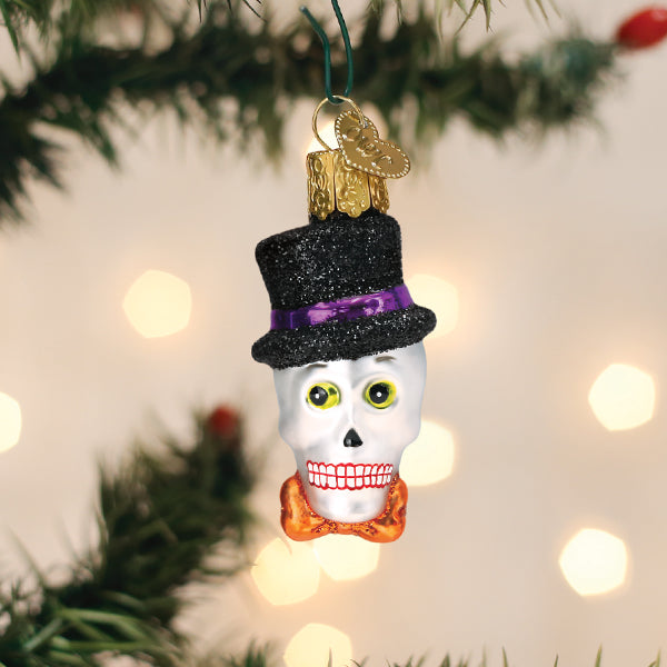 Mini Top Hat Skeleton Ornament Old World Christmas
