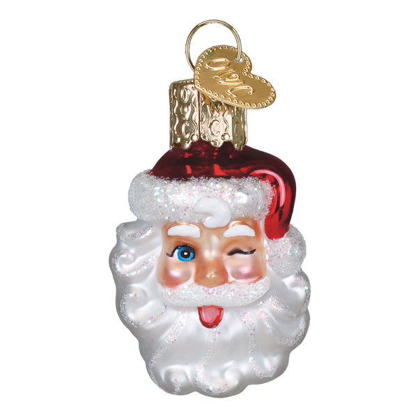 Mini Winking Santa Ornament Old World Christmas