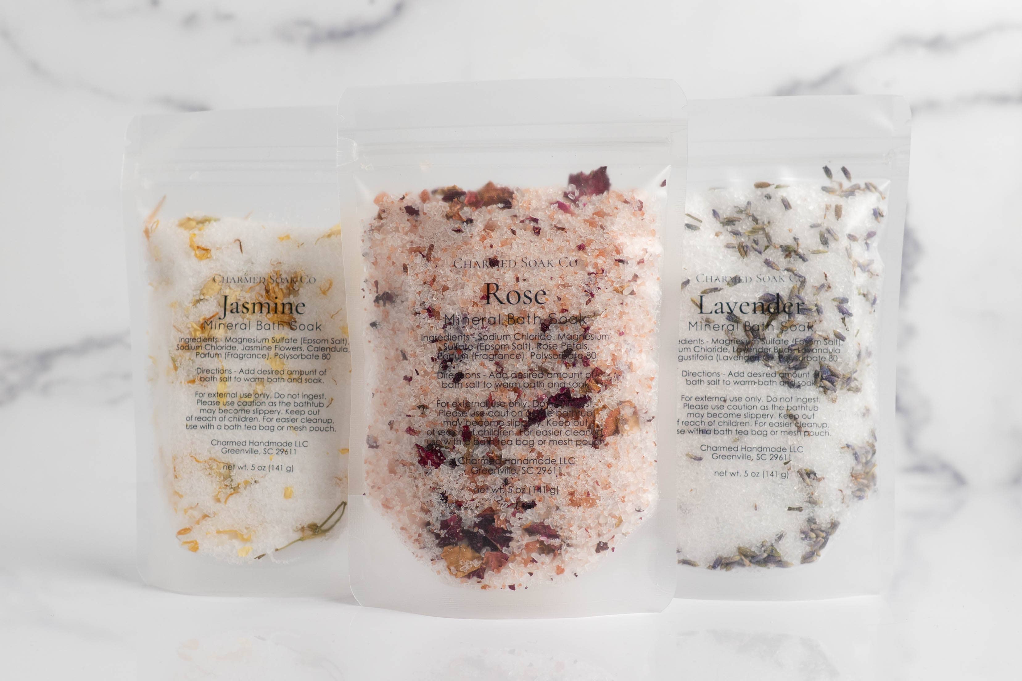 Botanical Bath Soaks | Pouch | Branded & Unlabeled: Branded / Lavender