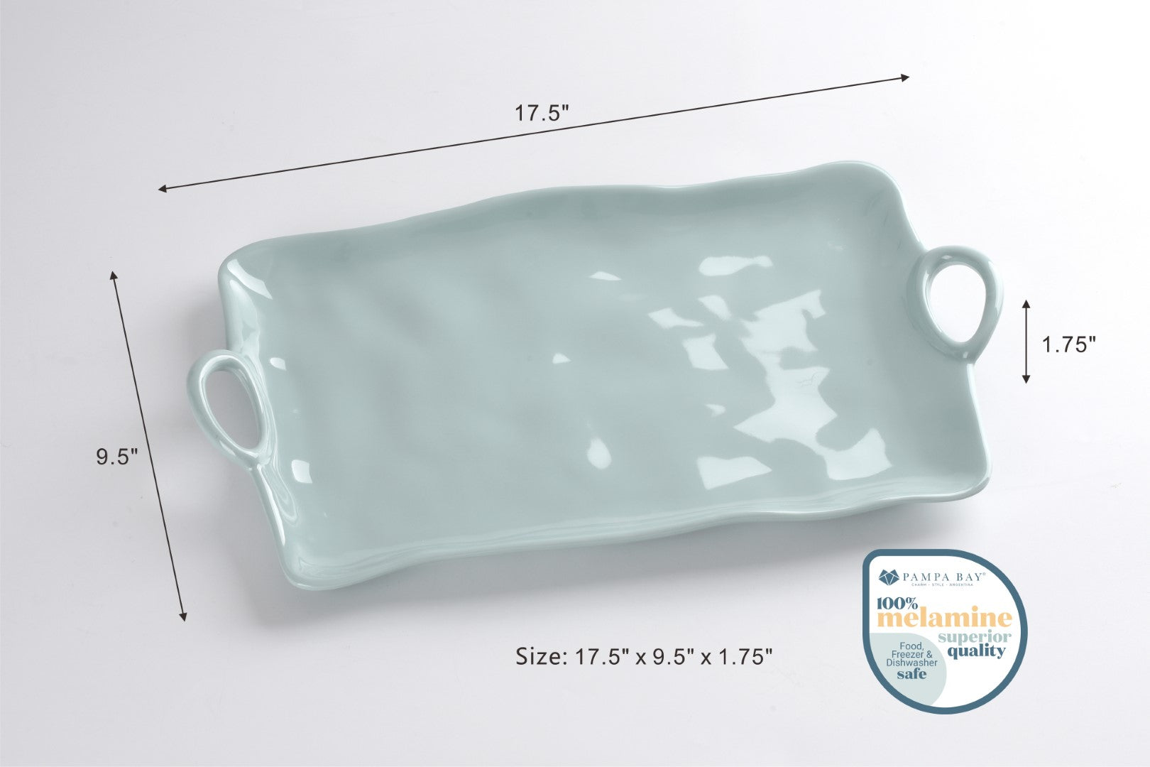 Aqua Large Platter Pampa Bay