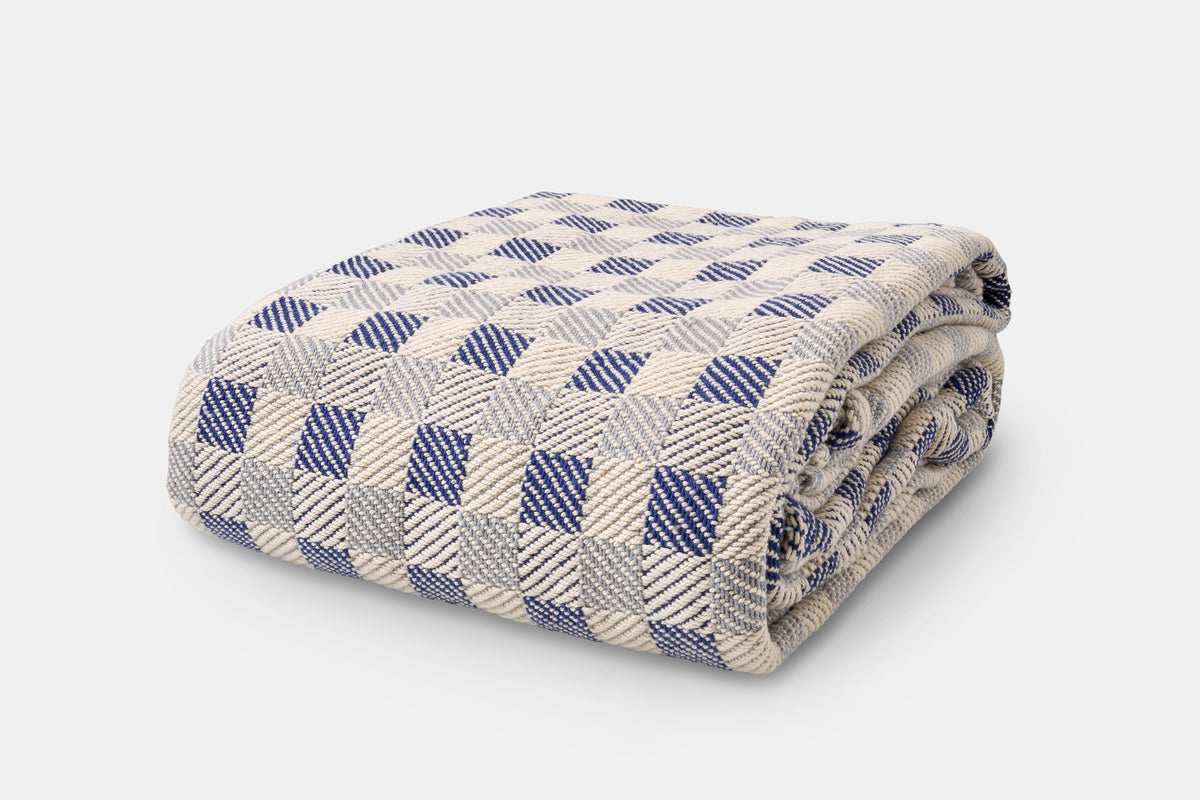 Block Pattern Cotton Blanket