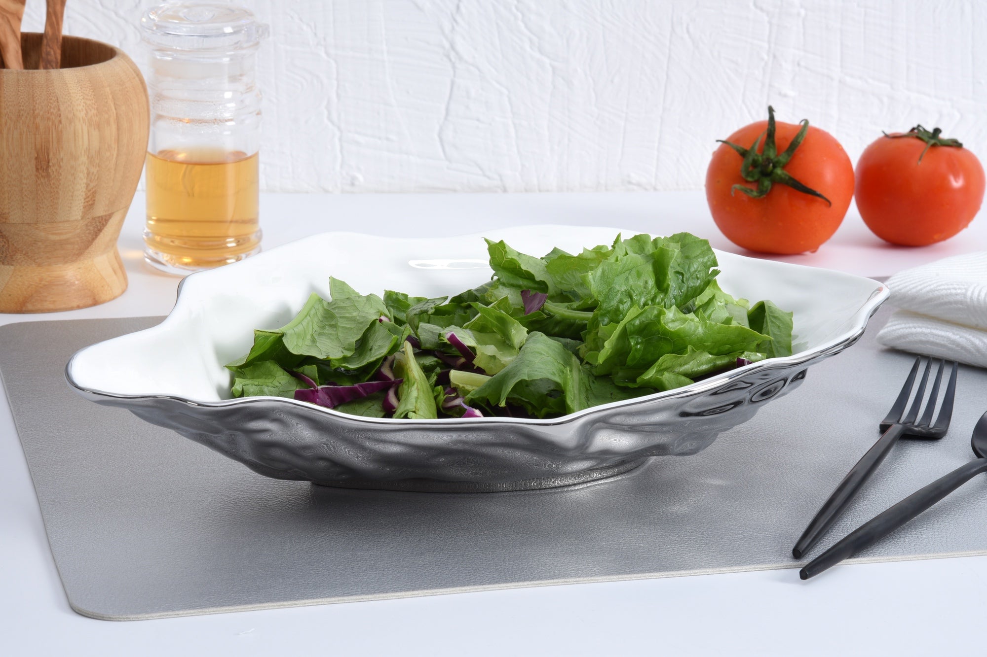 The Oysters Large Oyster Bowl Titanium Exterior