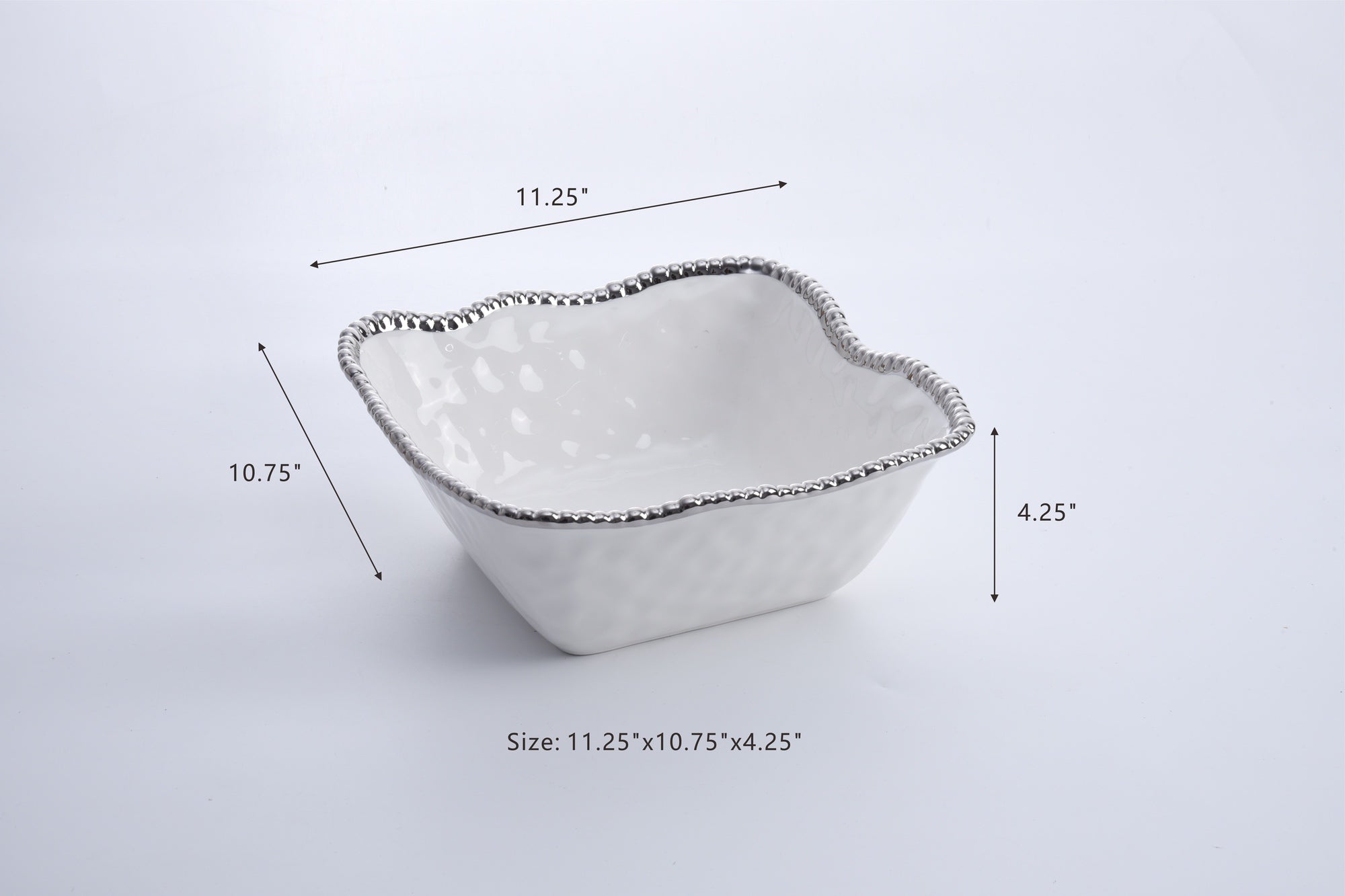 Salerno Large Square Salad Bowl Pampa Bay