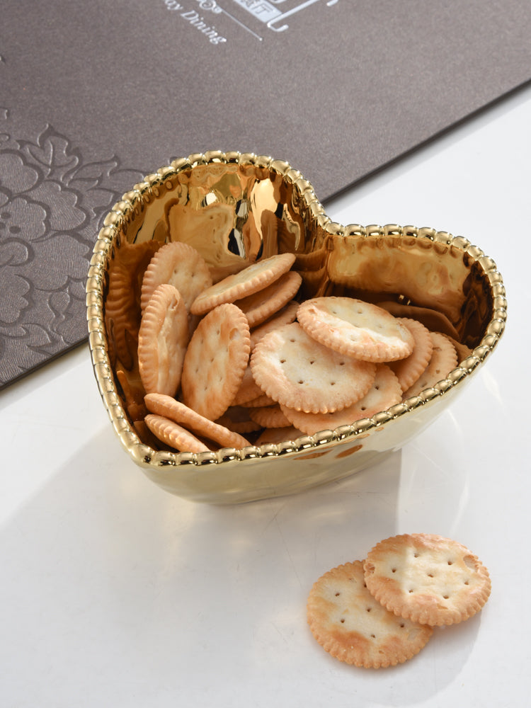 Love In The Air Heart Bowl Gold Pampa Bay