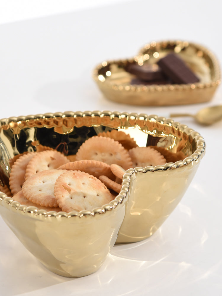 Love In The Air Heart Bowl Gold Pampa Bay