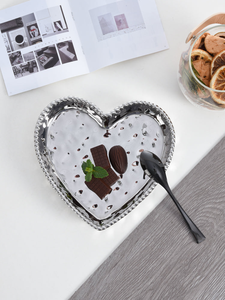 Love In The Air Heart Dish Silver Pampa Bay