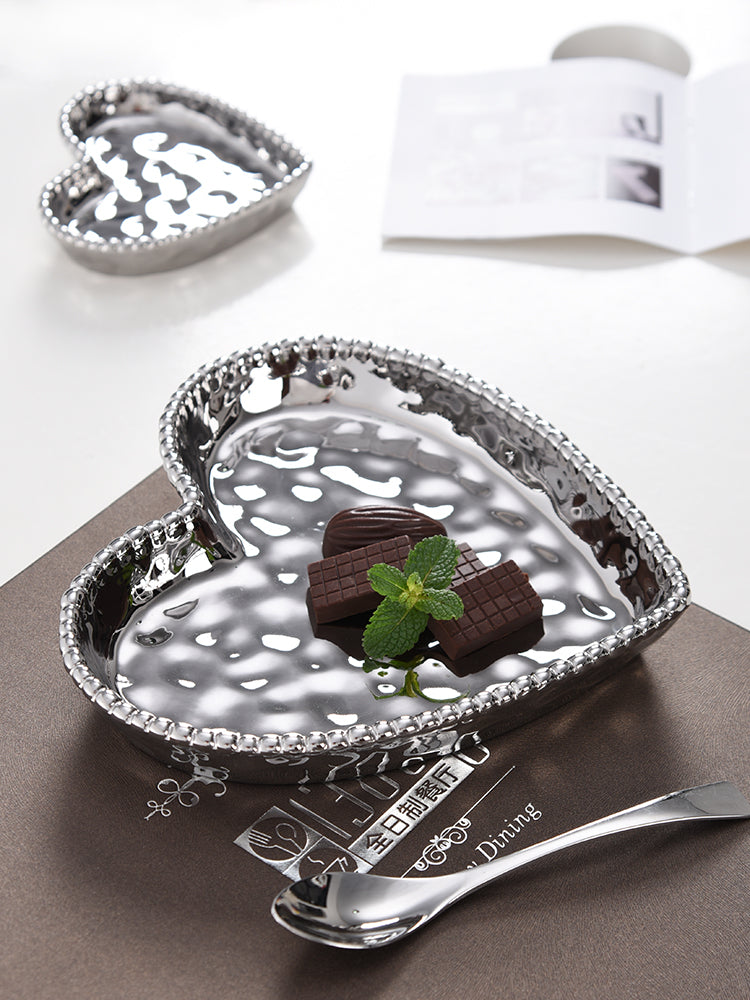 Love In The Air Heart Dish Silver Pampa Bay
