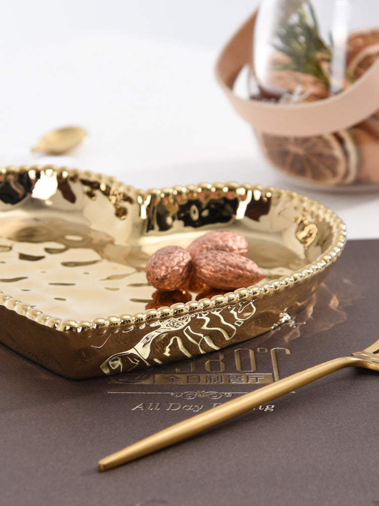 Love In The Air Heart Dish Gold Pampa Bay