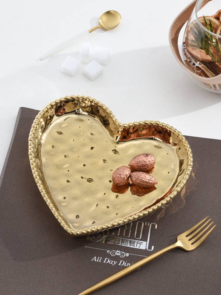 Love In The Air Heart Dish Gold Pampa Bay
