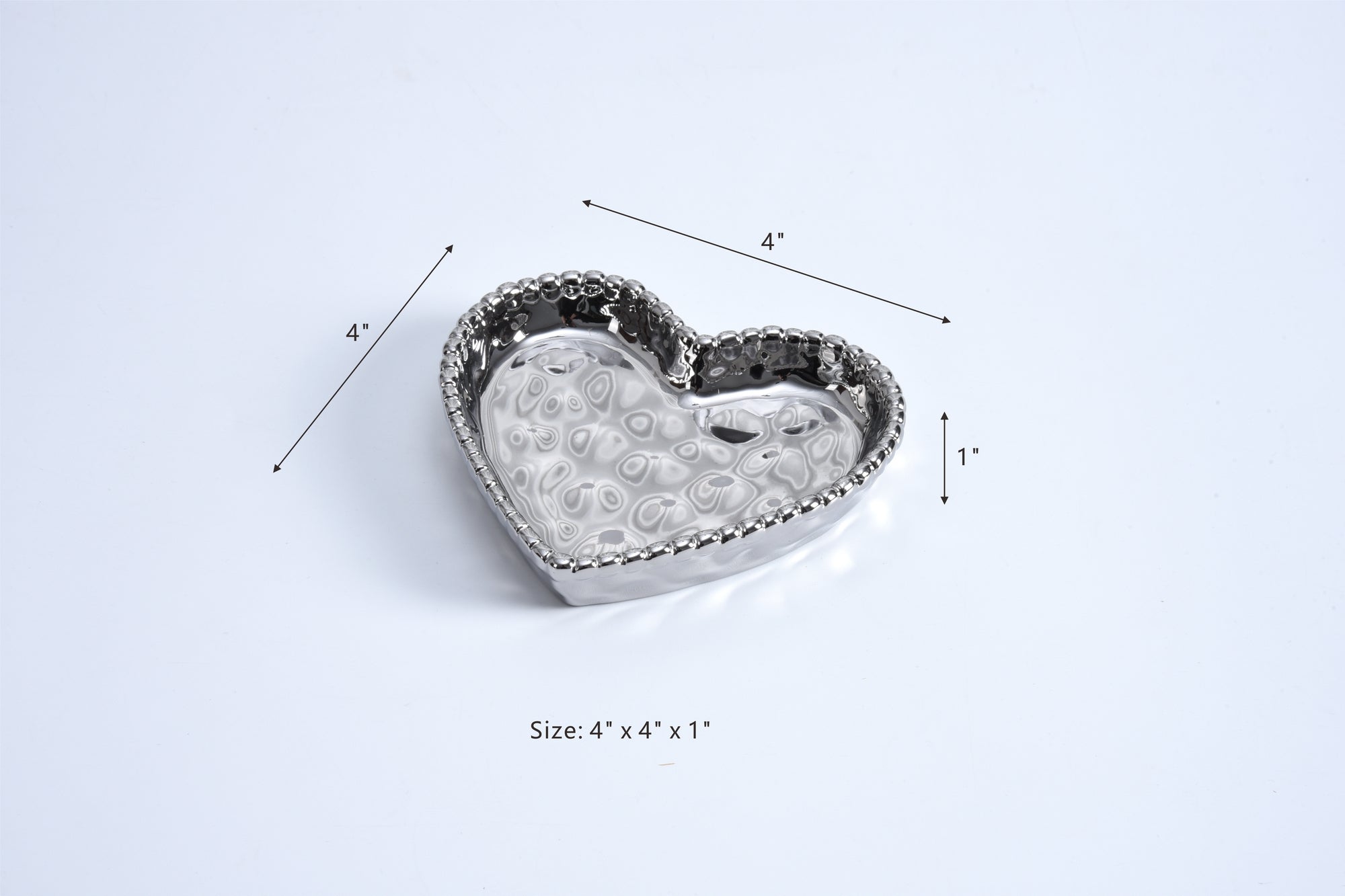 Love In The Air Mini Heart Dish Silver Pampa Bay
