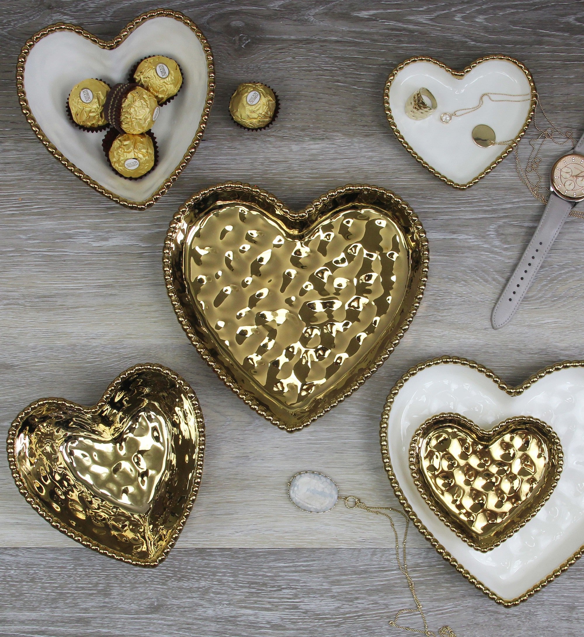 Love In The Air Mini Heart Dish Gold