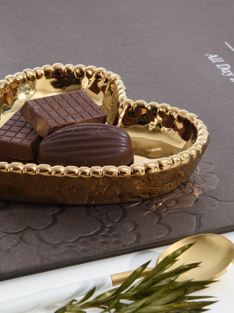 Love In The Air Mini Heart Dish Gold Pampa Bay