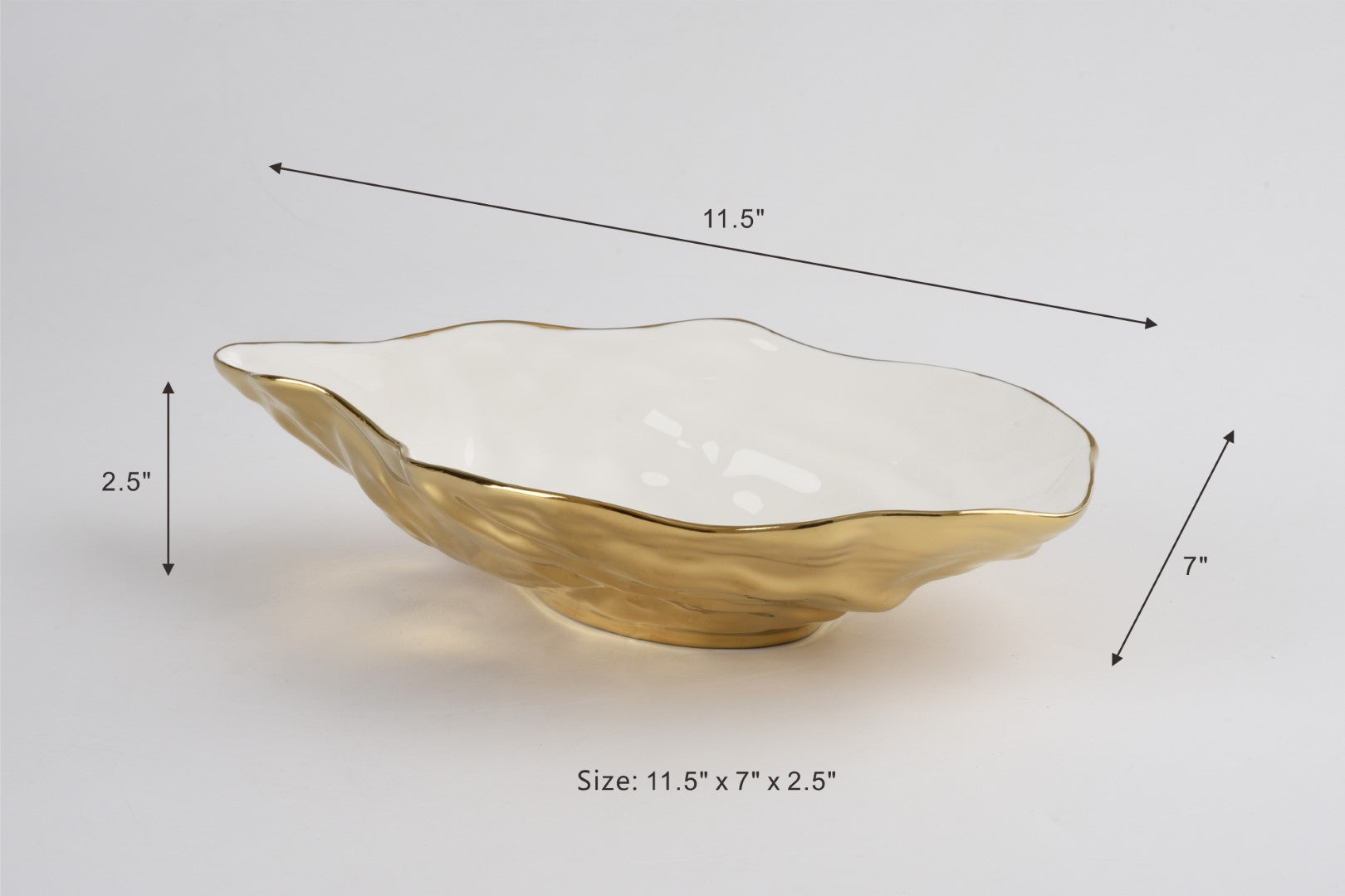 The Oysters Medium Oyster Bowl Golden Exterior Pampa Bay