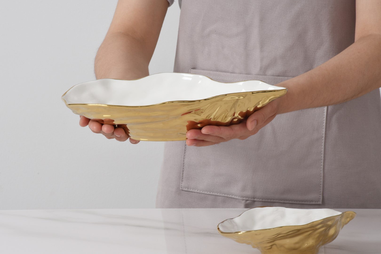 The Oysters Medium Oyster Bowl Golden Exterior Pampa Bay