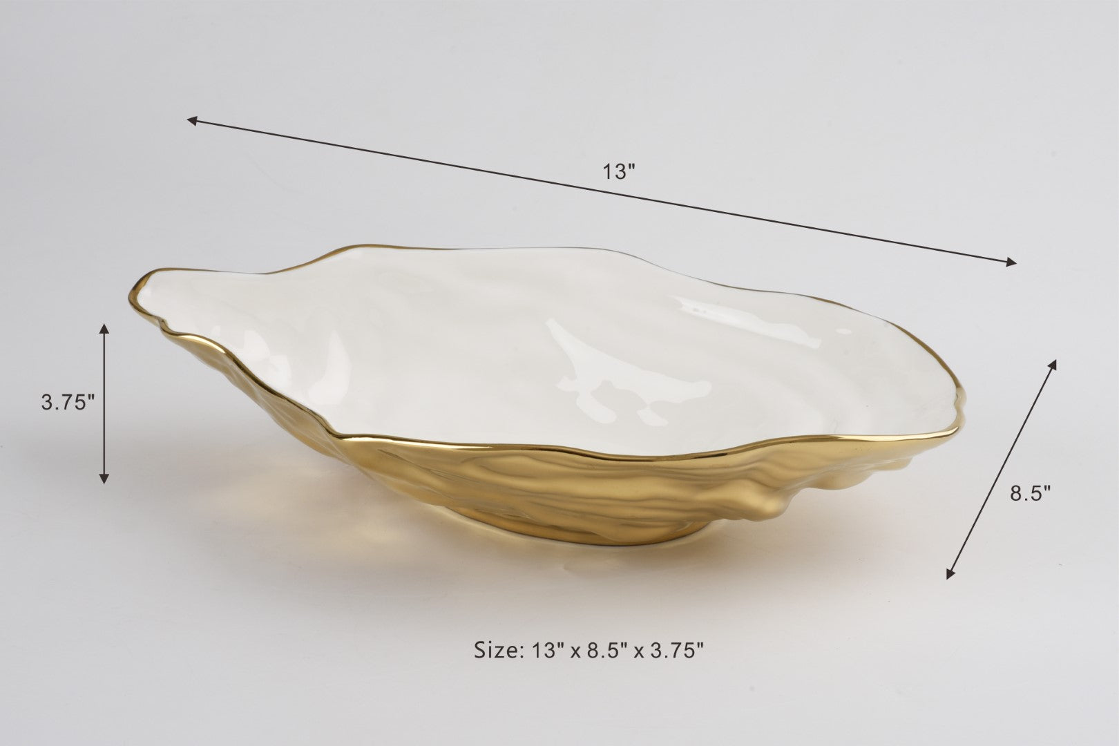 The Oysters Large Oyster Bowl Golden Exterior Pampa Bay