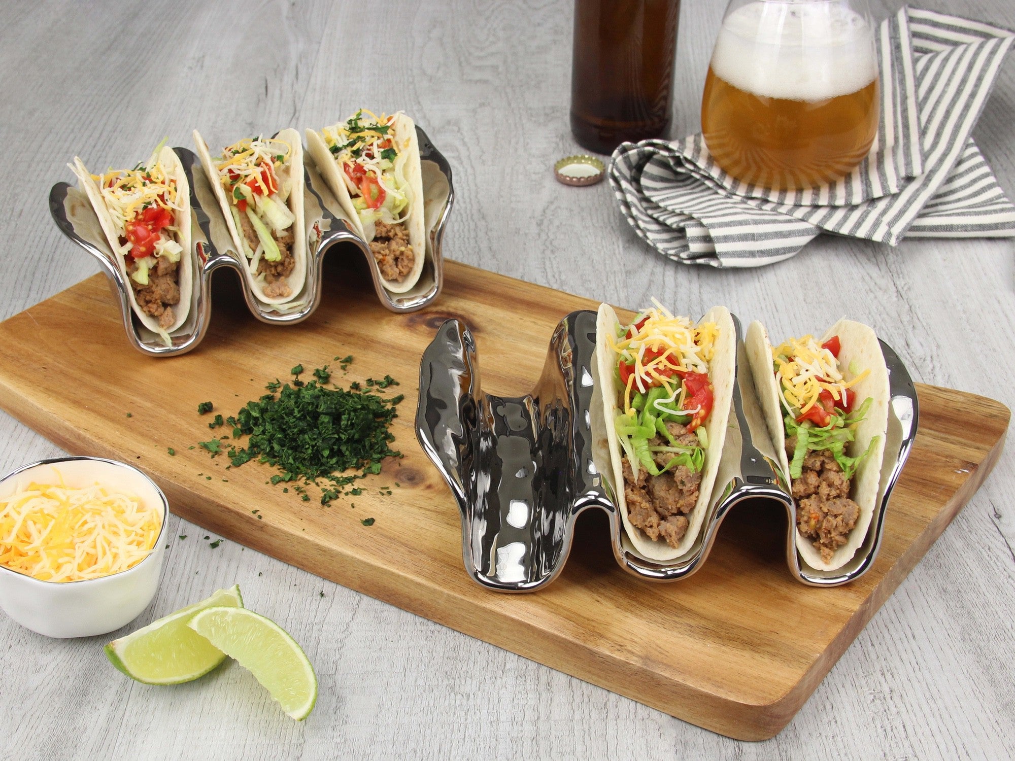 Accessories Taco Holder Silver Finish