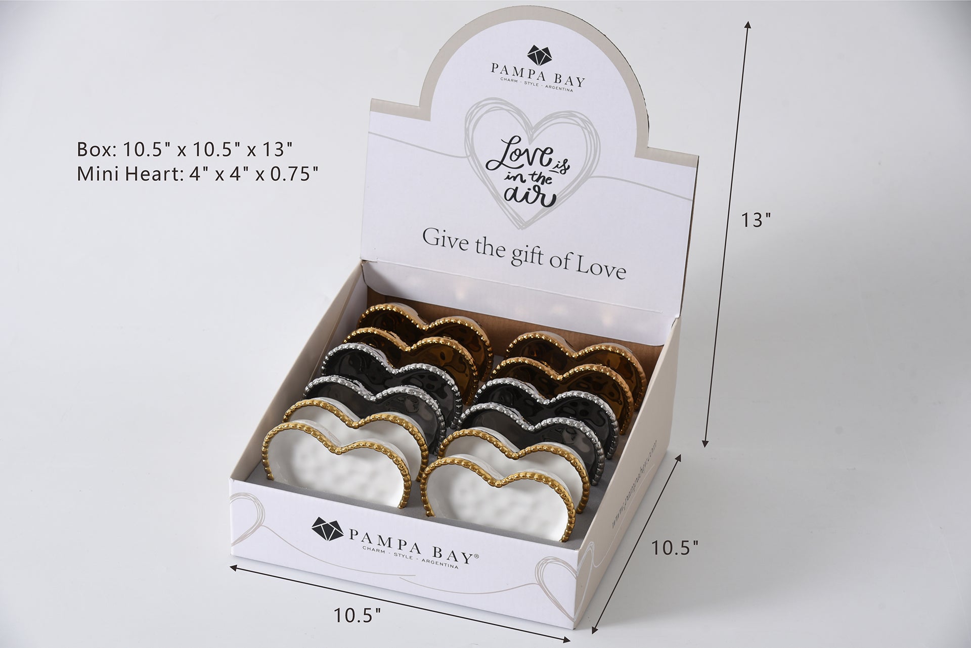 Love In The Air CDU Box - 12 Mini Heart Dishes Pampa Bay
