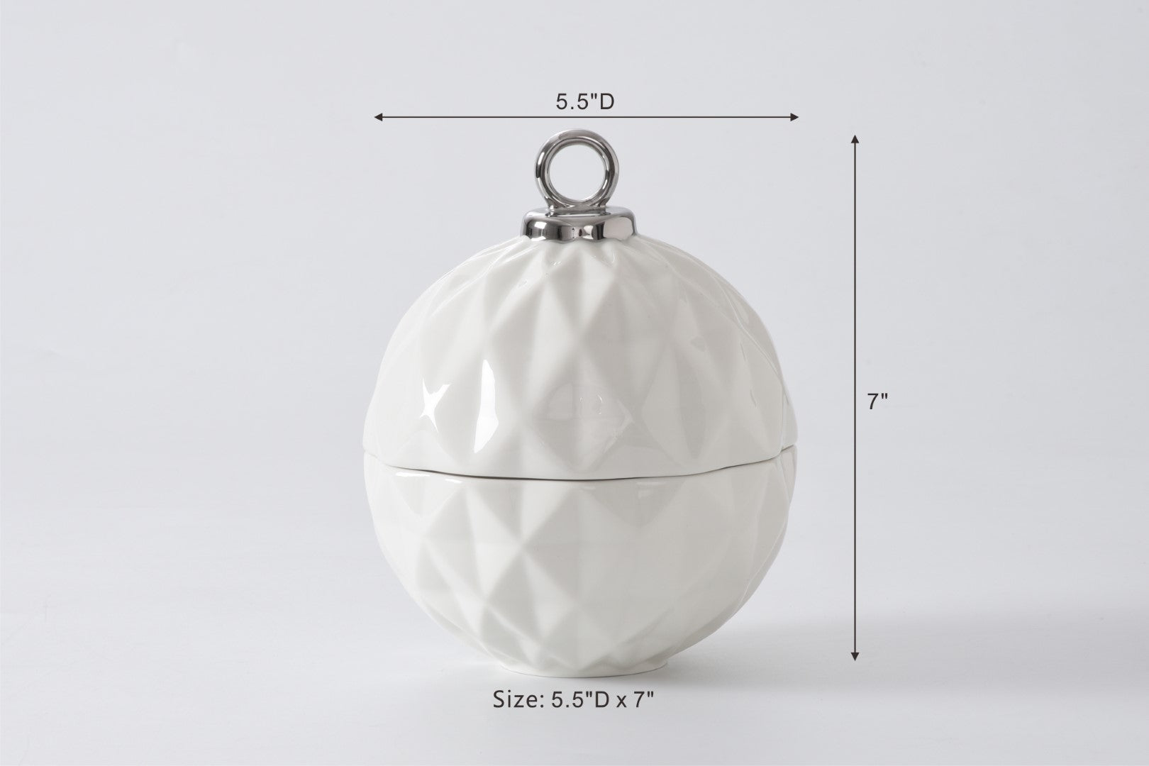 For The Holidays Large Ornament Bowl, Silver Trim Pampa Bay