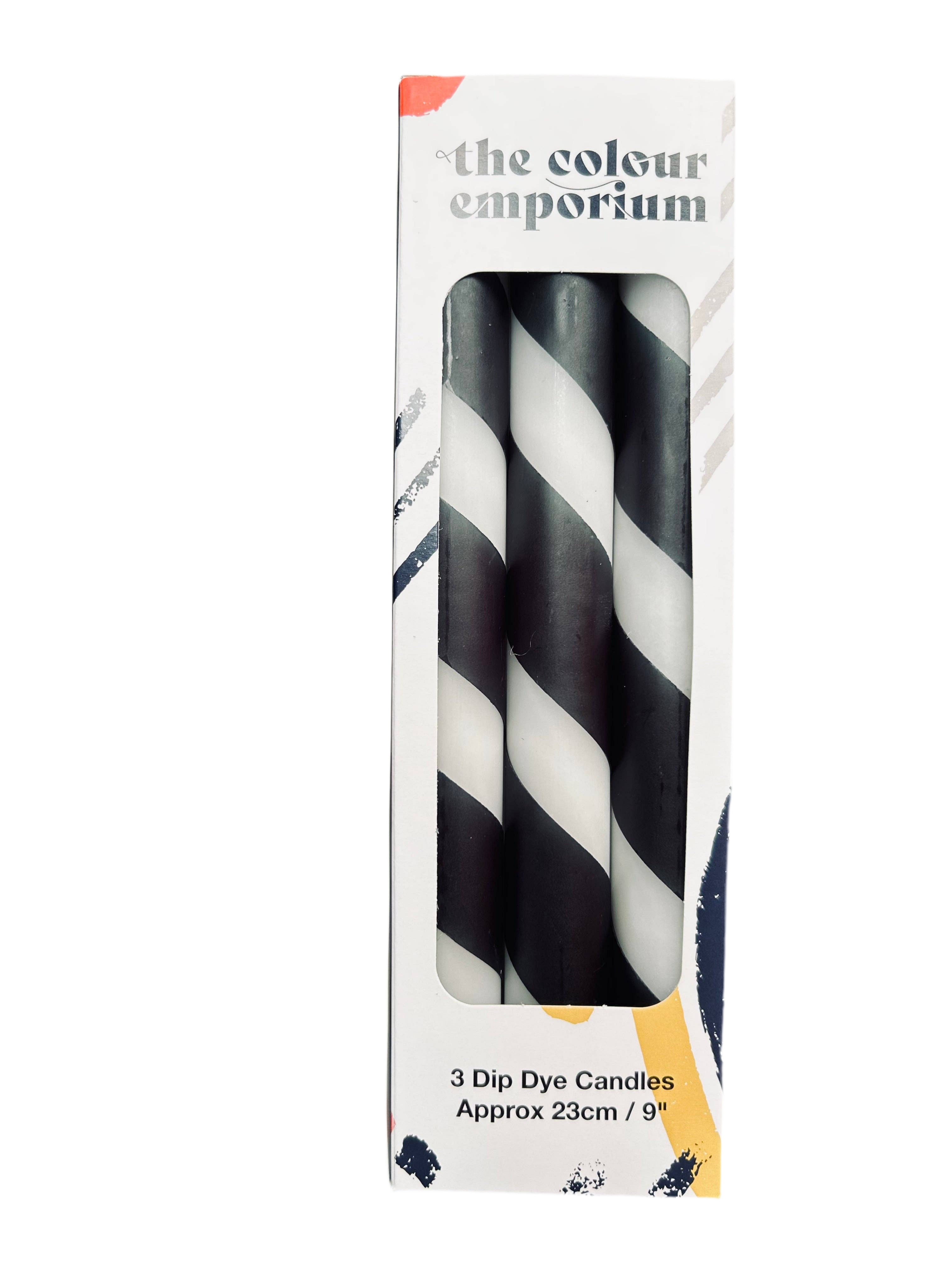 DARK MOON Dip Dye Dinner Candle Trio The Colour Emporium