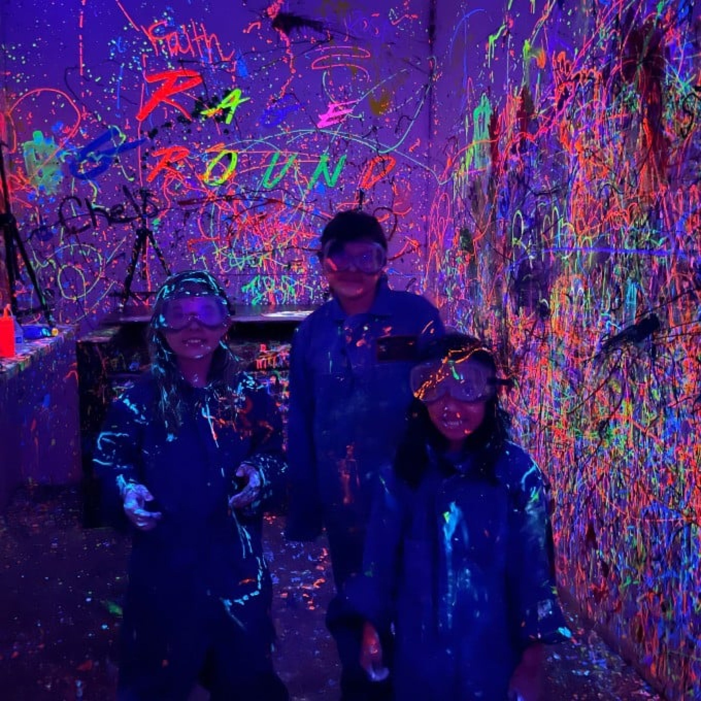 Glow in the Dark Splatter Paint Session virgin experiences