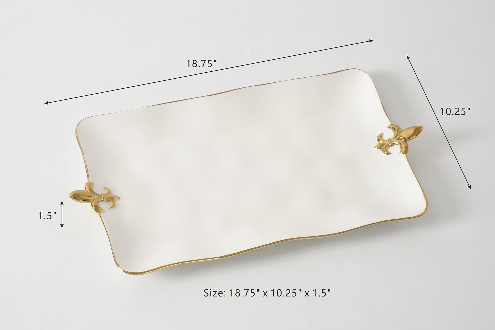 Fleur-De-Lis Rectangular Platter Pampa Bay