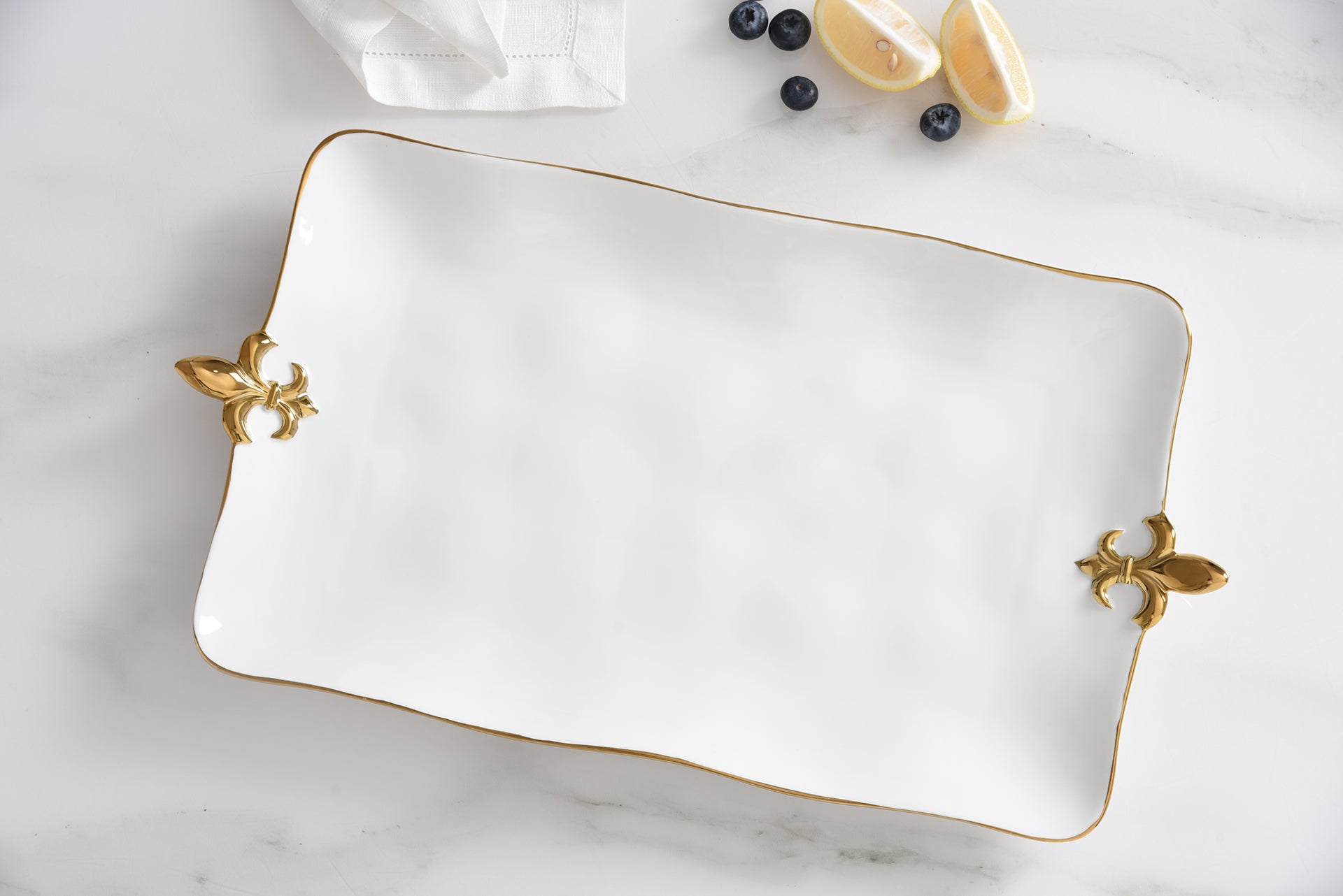 Fleur-De-Lis Rectangular Platter Pampa Bay
