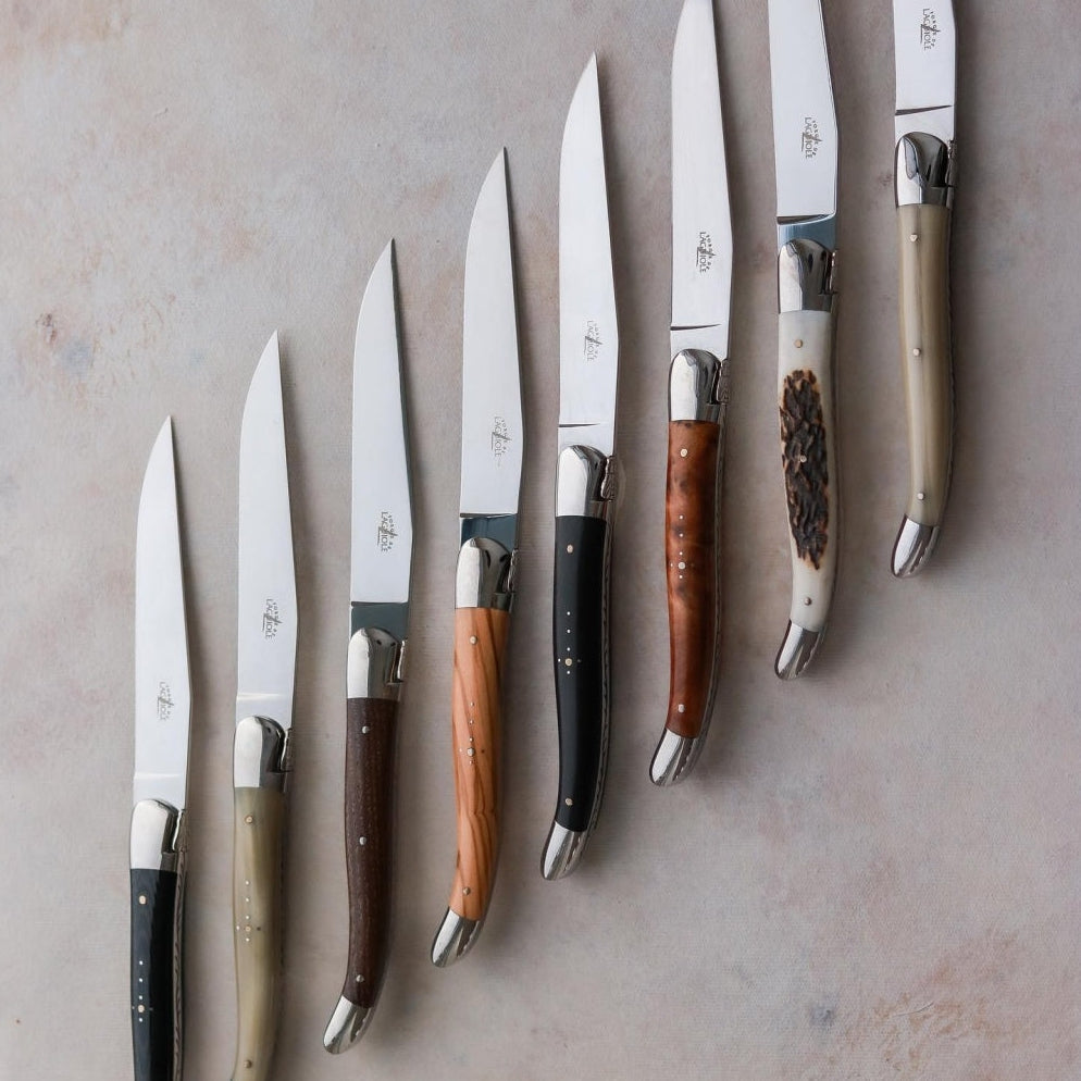 Forge de Laguiole 2 Piece Steak Knife Set Elk Stag Handle