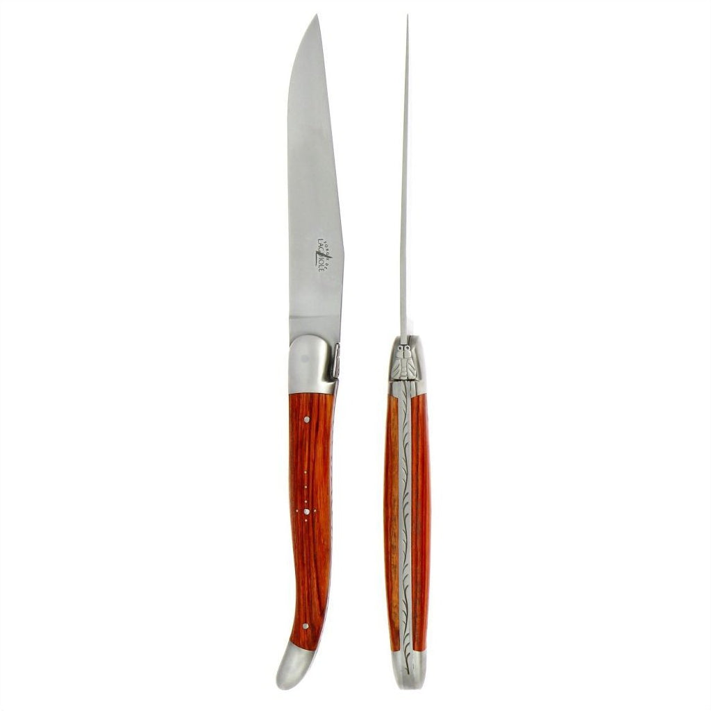 Forge de Laguiole 2 Piece Steak Knife Set Rosewood Satin Finish