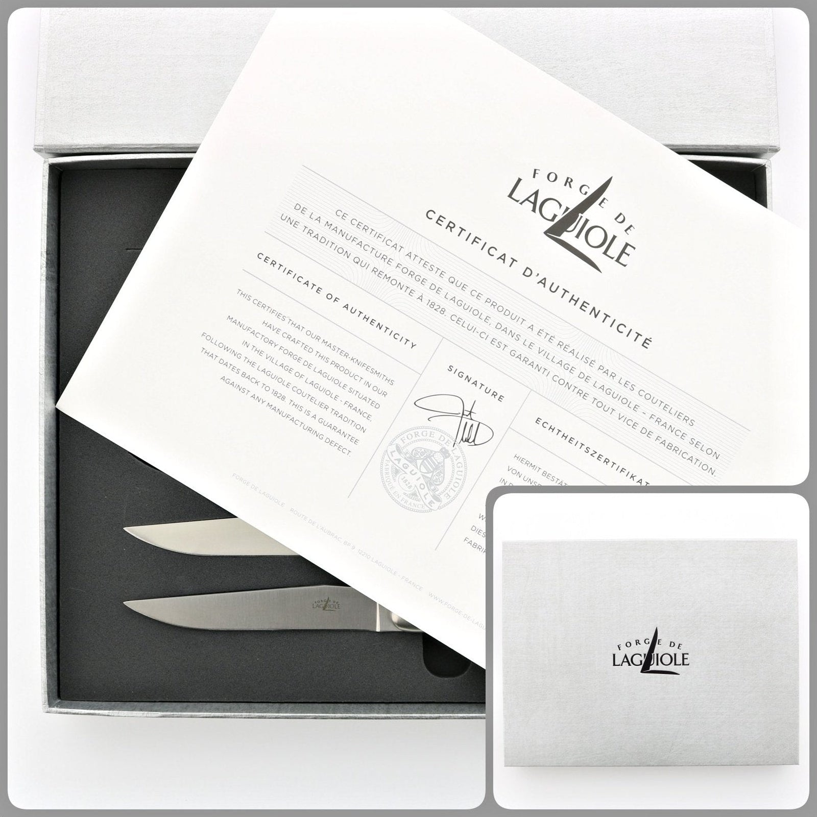 Forge de Laguiole 6 Piece Steak Knife Set Snakewood Satin Finish