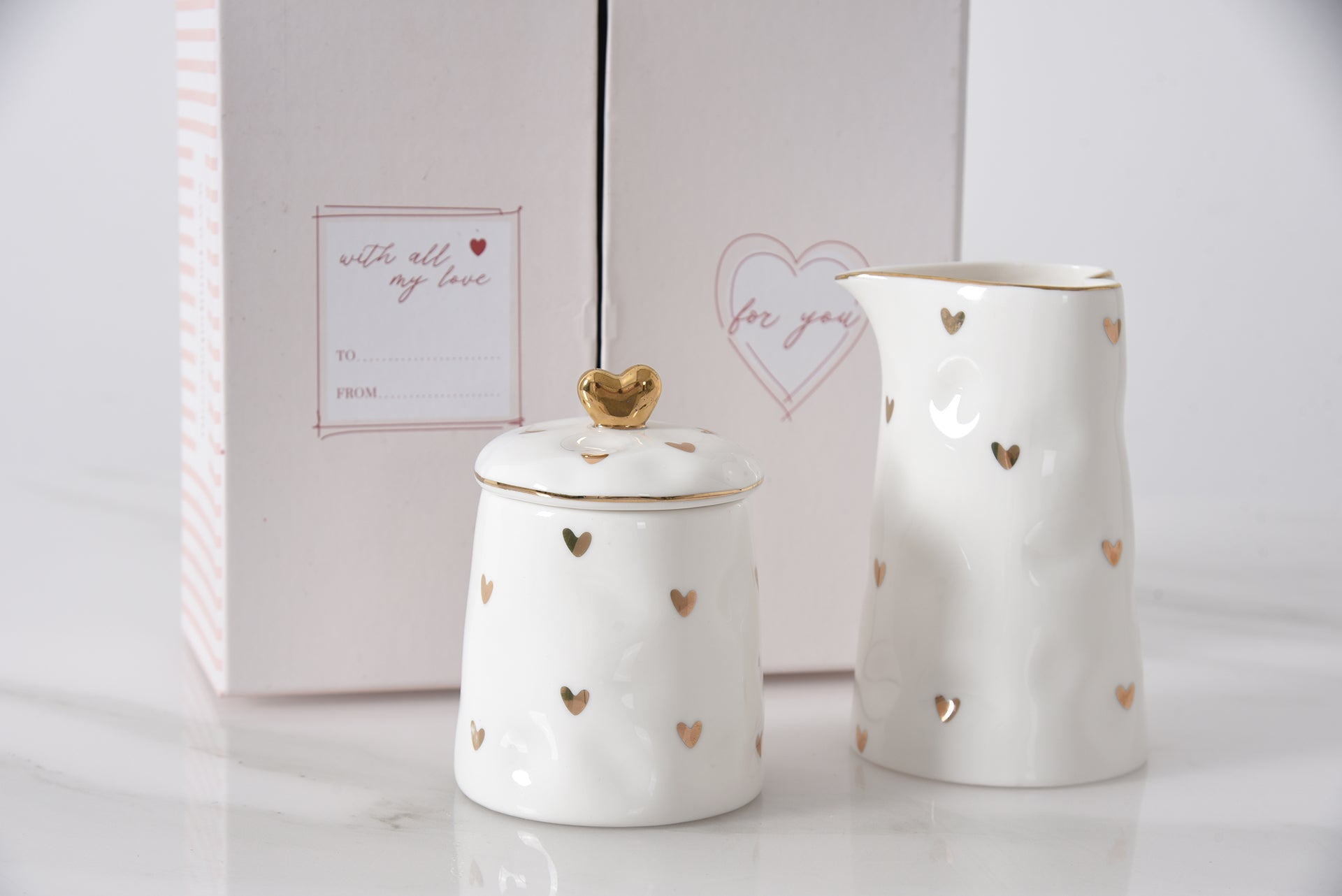 Heart To Heart Sugar Bowl & Creamer Set Pampa Bay