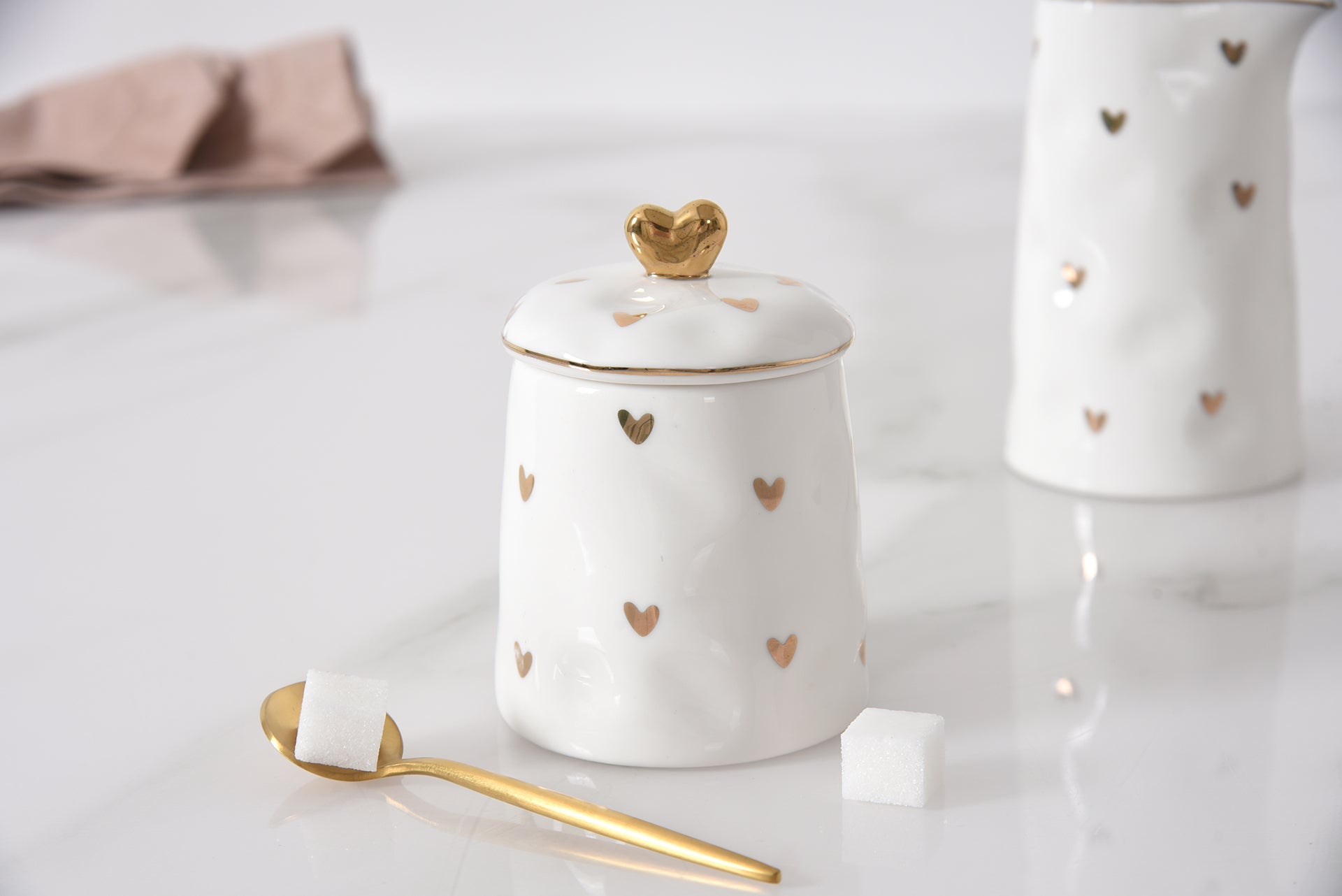 Heart To Heart Sugar Bowl & Creamer Set Pampa Bay