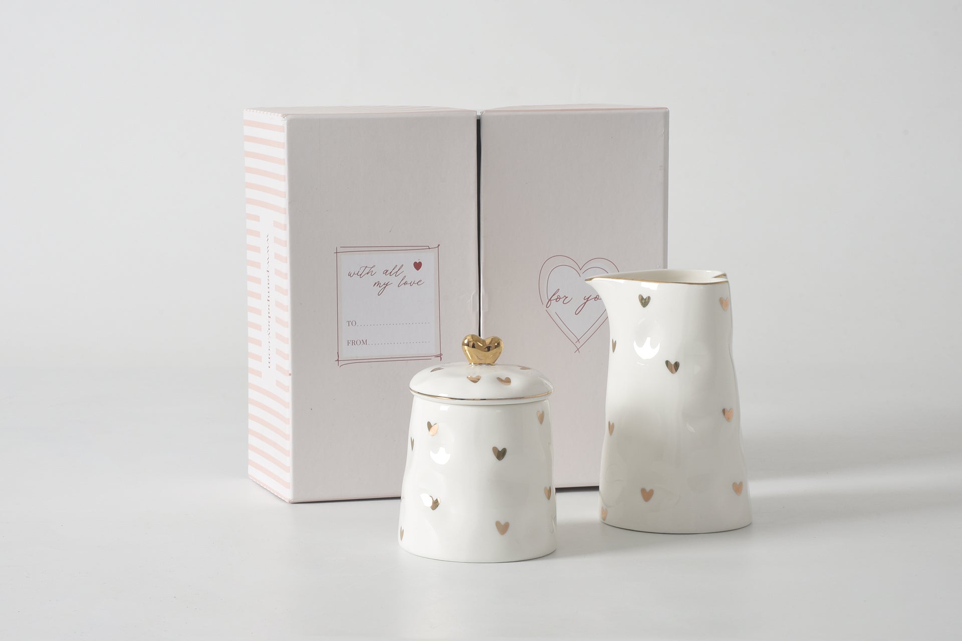 Heart To Heart Sugar Bowl & Creamer Set Pampa Bay