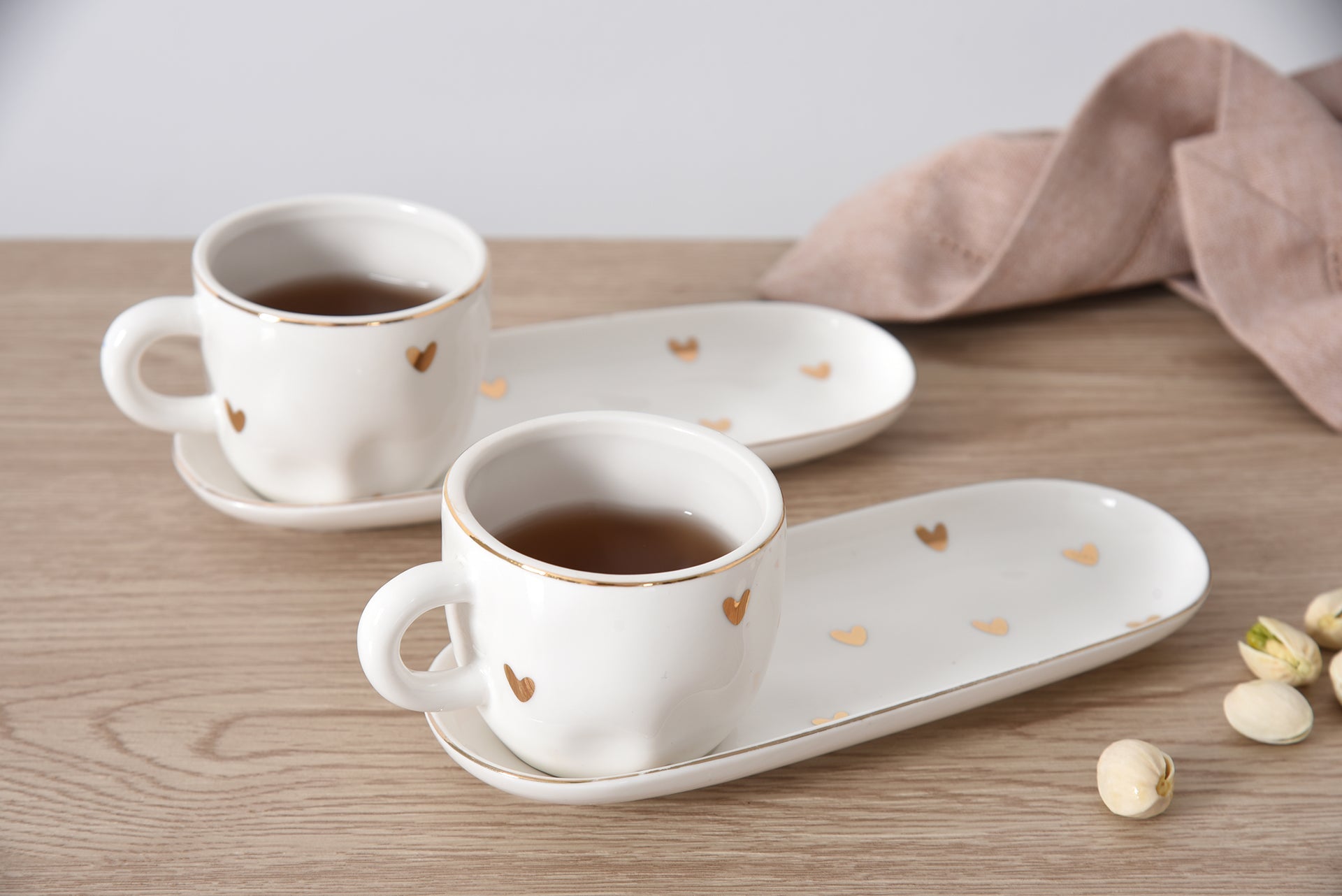 Heart To Heart Set of 2 Espresso Cups & Saucers Pampa Bay