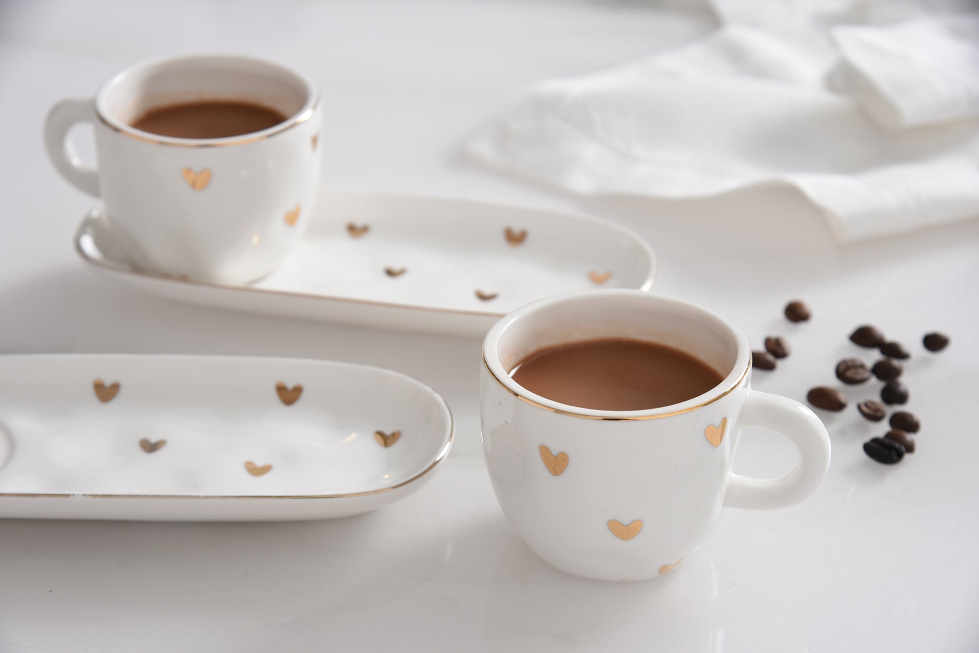 Heart To Heart Set of 2 Espresso Cups & Saucers Pampa Bay