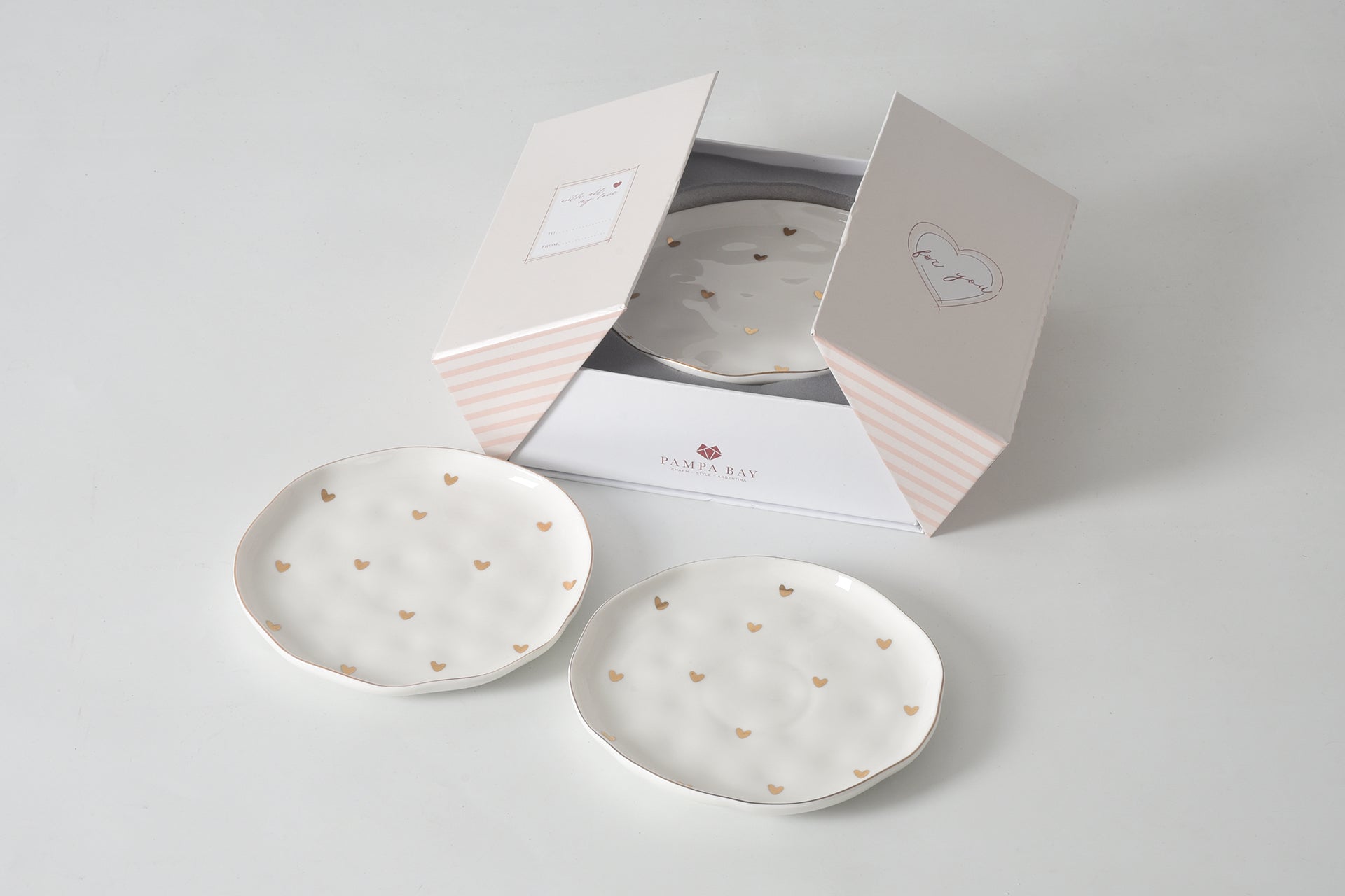 Heart To Heart Set of 4 Dessert Plates Pampa Bay