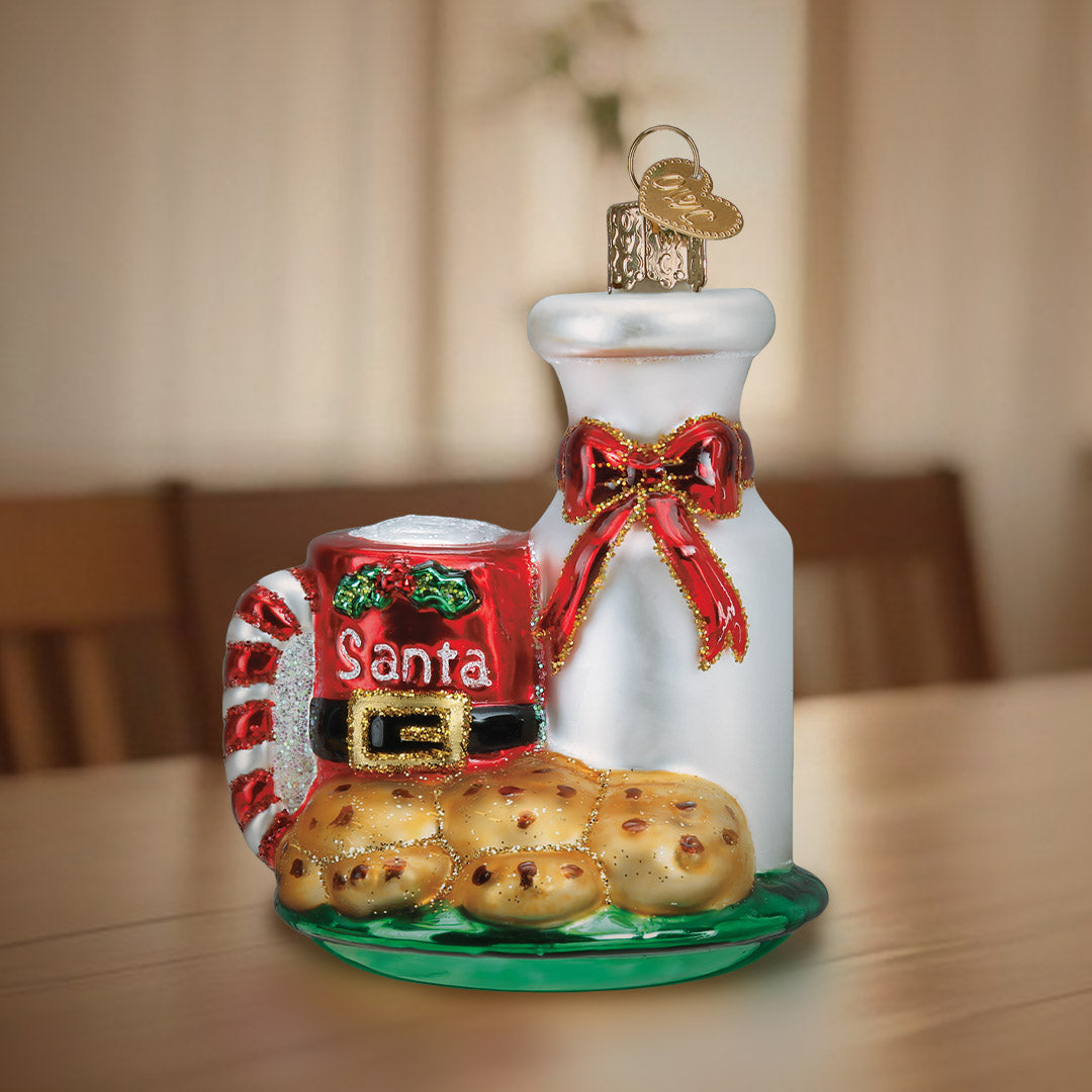 Santa's Milk & Cookies Ornament Old World Christmas